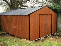 10ft x 20ft Wood Grain Steel Shed