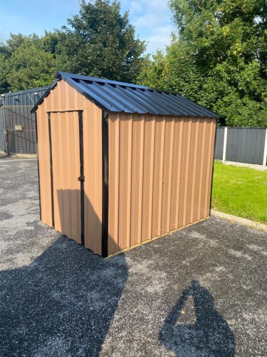 12ft x 8ft Brown Steel Shed